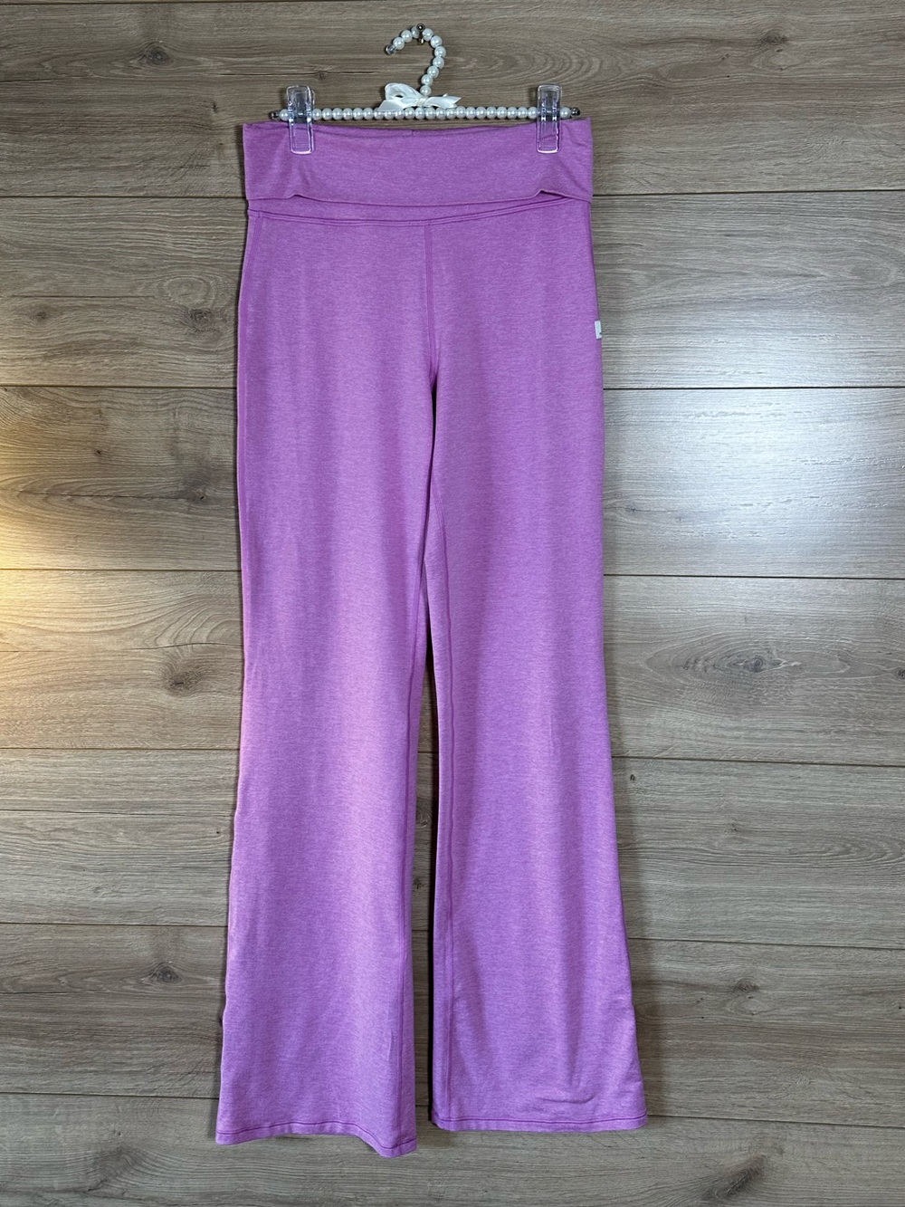 Vuori Pink Halo Foldover Pants Flare High-Rise Yoga Pants - Picture 9 of 9